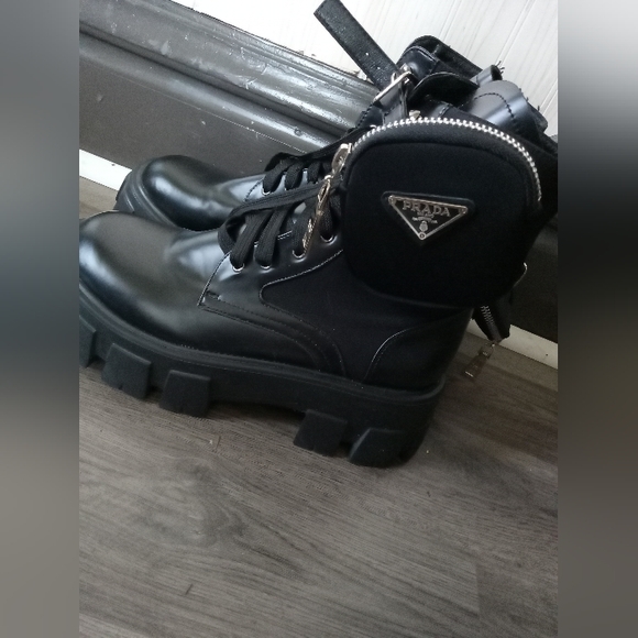 Combat Leather Prada Boots - Picture 1 of 4